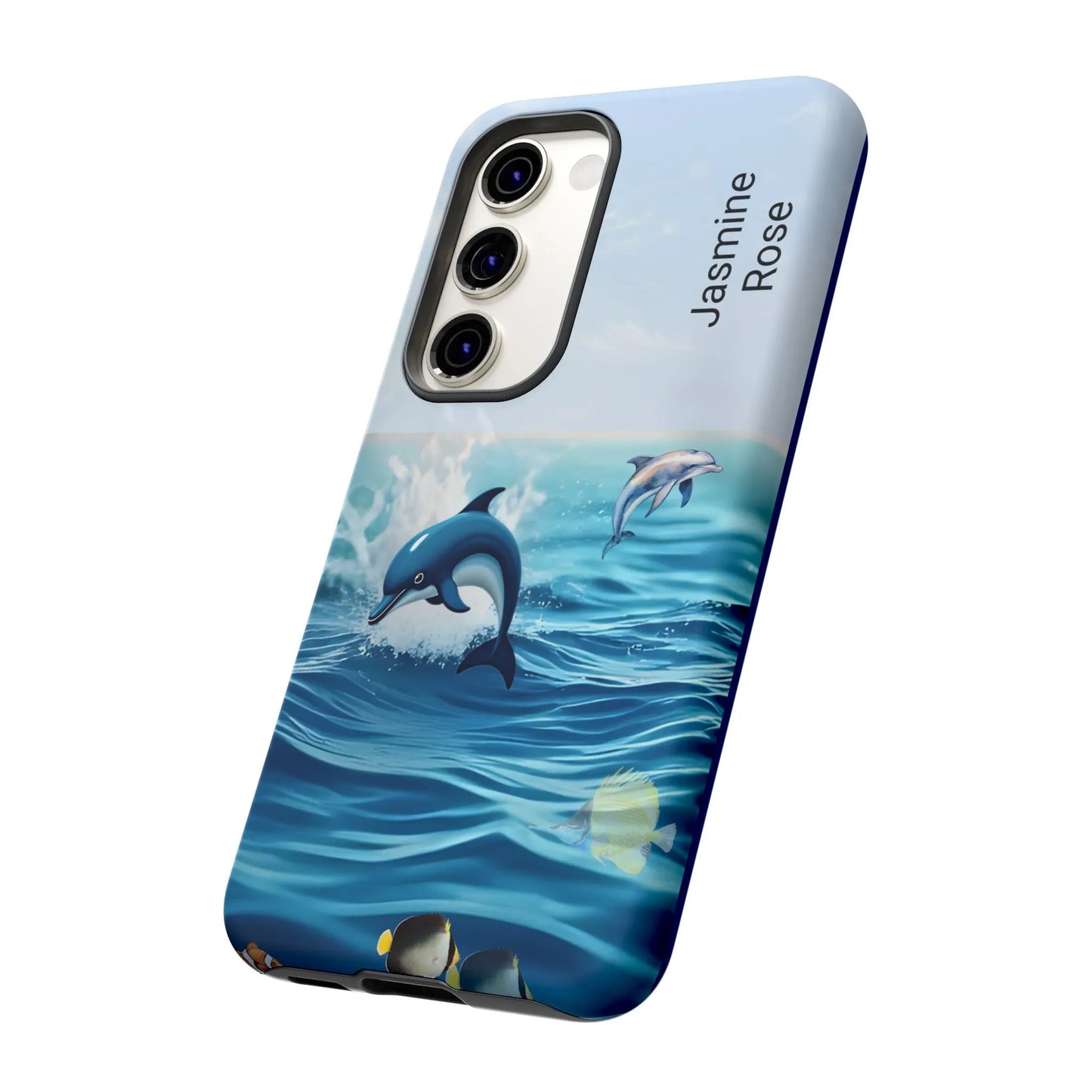Personalized Phone Case with Dolphin Design, Ocean Vibes, Customizable Gift, Beach Lover Accessory, Ideal for Birthdays, Summer