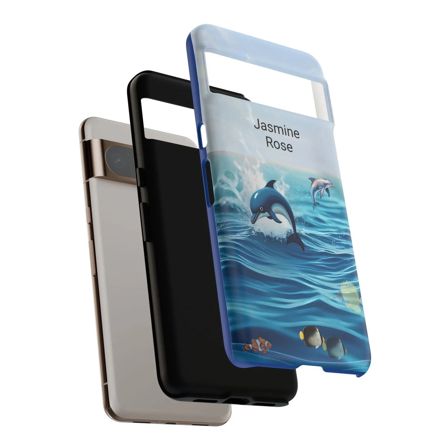 Personalized Phone Case with Dolphin Design, Ocean Vibes, Customizable Gift, Beach Lover Accessory, Ideal for Birthdays, Summer