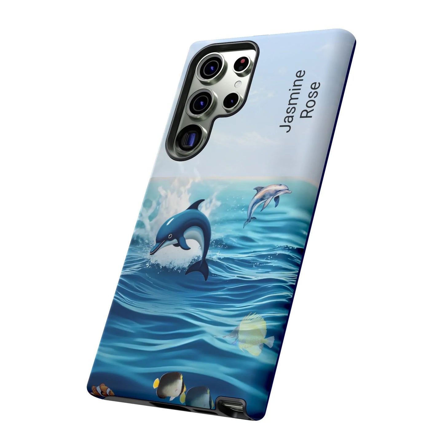 Personalized Phone Case with Dolphin Design, Ocean Vibes, Customizable Gift, Beach Lover Accessory, Ideal for Birthdays, Summer