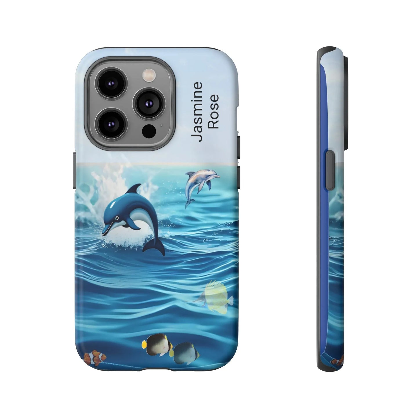 Personalized Phone Case with Dolphin Design, Ocean Vibes, Customizable Gift, Beach Lover Accessory, Ideal for Birthdays, Summer