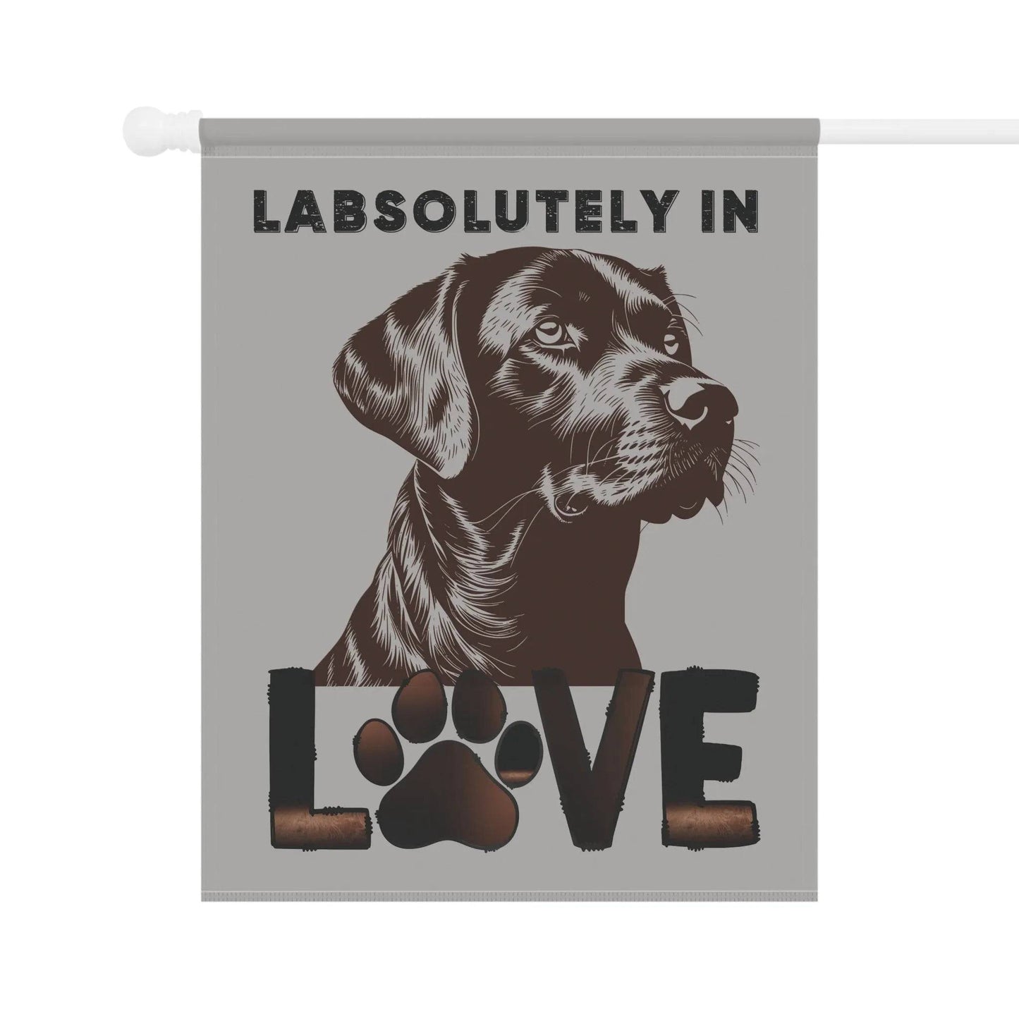 "LabsolUTELY in LOVE" Garden Banner - Labrador Retriever Dog Banner - Iron Phoenix GHG