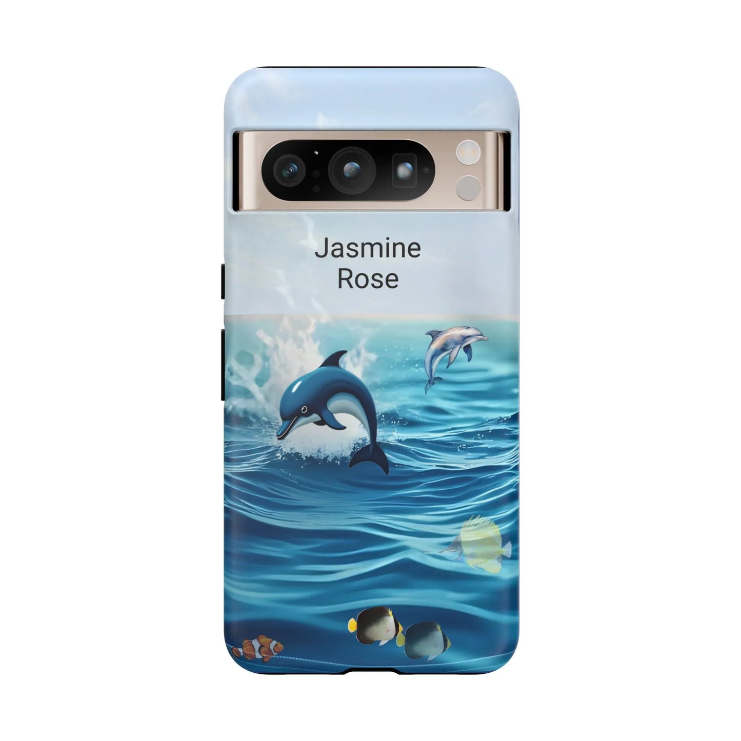 Personalized Phone Case with Dolphin Design, Ocean Vibes, Customizable Gift, Beach Lover Accessory, Ideal for Birthdays, Summer