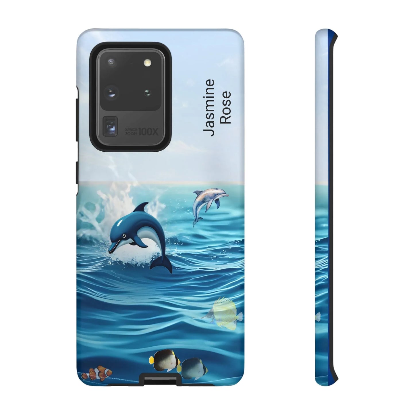 Personalized Phone Case with Dolphin Design, Ocean Vibes, Customizable Gift, Beach Lover Accessory, Ideal for Birthdays, Summer