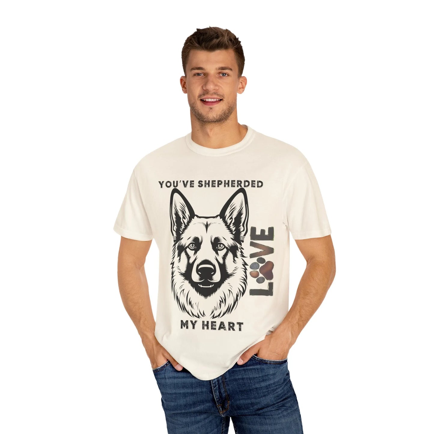 Shepherd Dog Love T-Shirt, Unisex Gift for Dog Lovers, Pet Adoption Support, Heartwarming Canine Apparel, Casual Everyday Wear