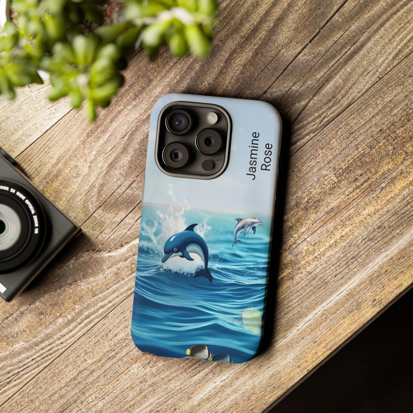 Personalized Phone Case with Dolphin Design, Ocean Vibes, Customizable Gift, Beach Lover Accessory, Ideal for Birthdays, Summer