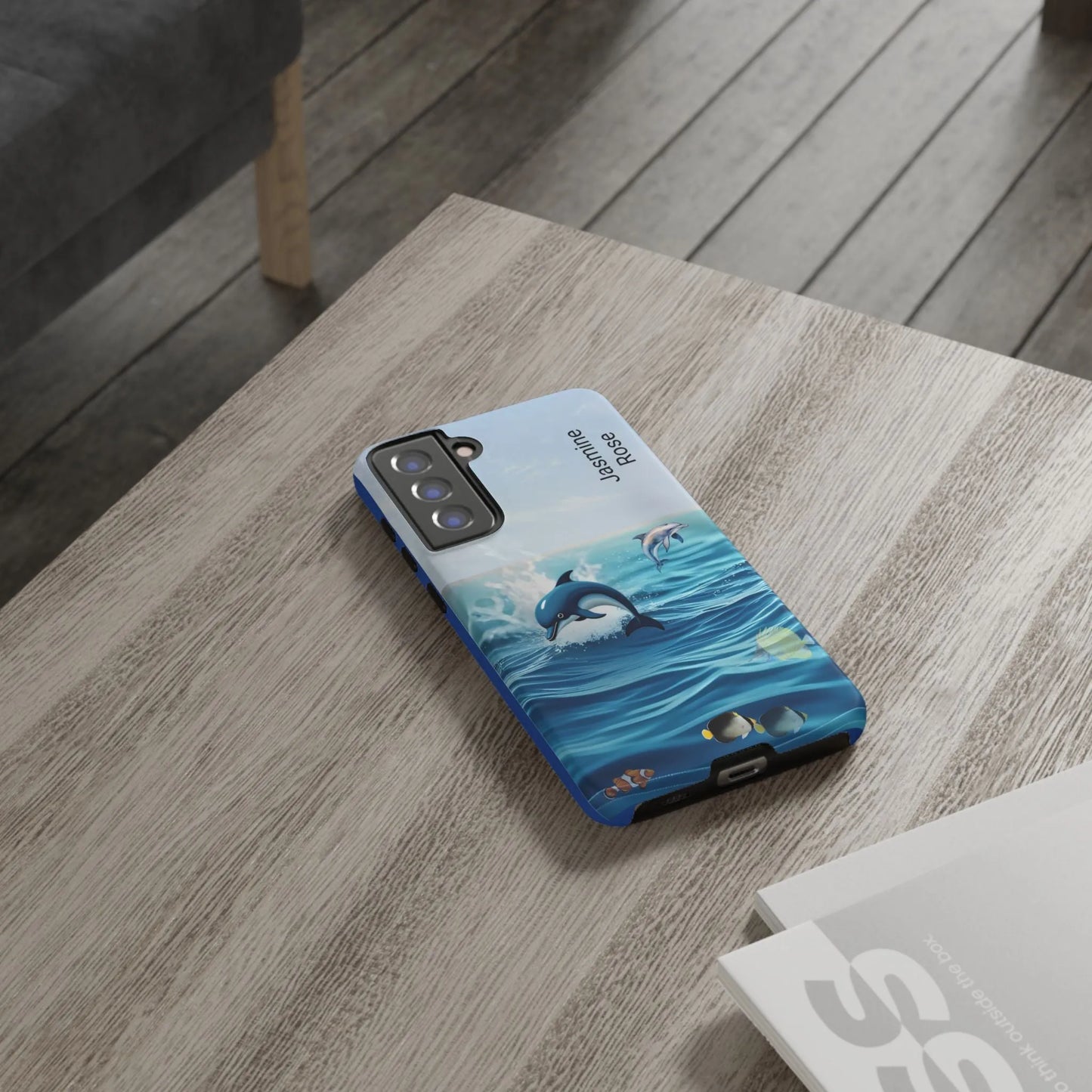 Personalized Phone Case with Dolphin Design, Ocean Vibes, Customizable Gift, Beach Lover Accessory, Ideal for Birthdays, Summer