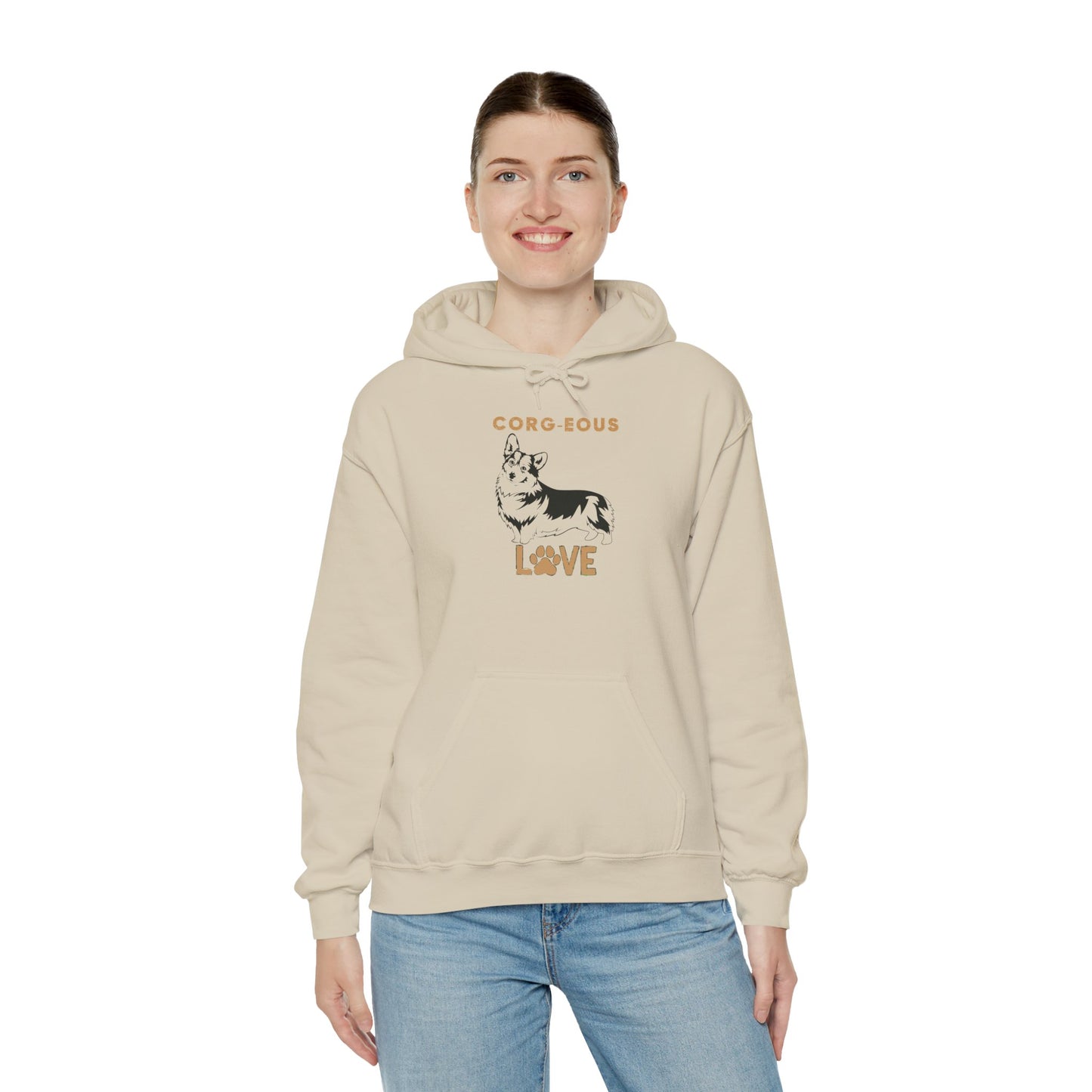 Corgi Love Hoodie, Cozy Sweatshirt, Dog Lover Gift, Pet Appreciation, Cute Animal Apparel, Perfect for Birthdays & Celebrations