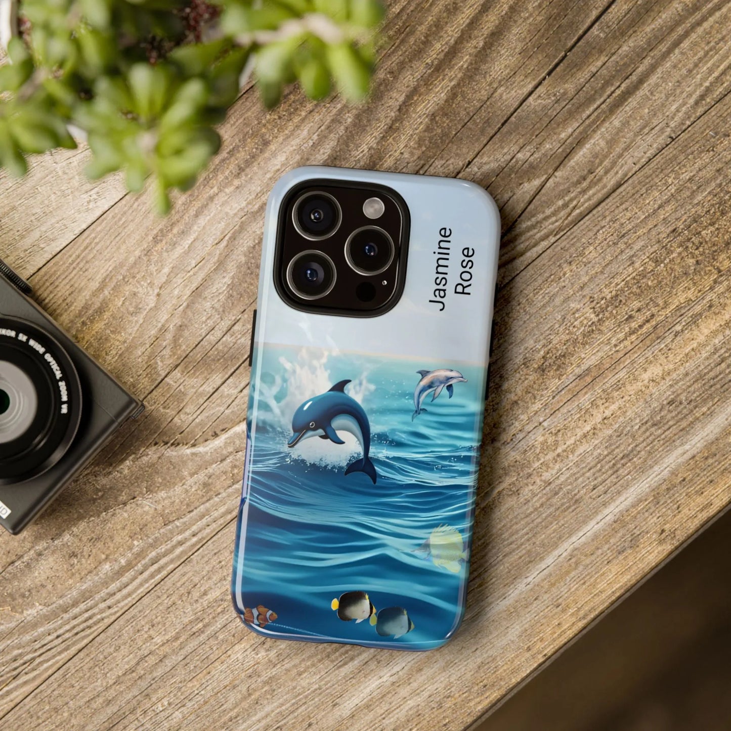 Personalized Phone Case with Dolphin Design, Ocean Vibes, Customizable Gift, Beach Lover Accessory, Ideal for Birthdays, Summer