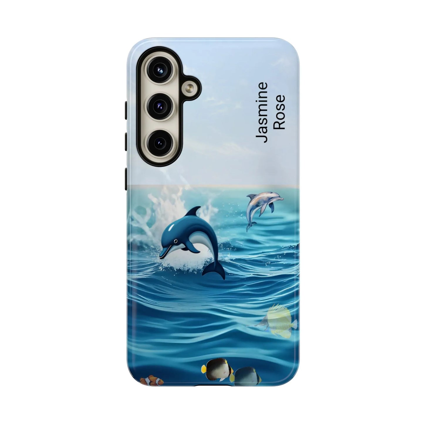 Personalized Phone Case with Dolphin Design, Ocean Vibes, Customizable Gift, Beach Lover Accessory, Ideal for Birthdays, Summer