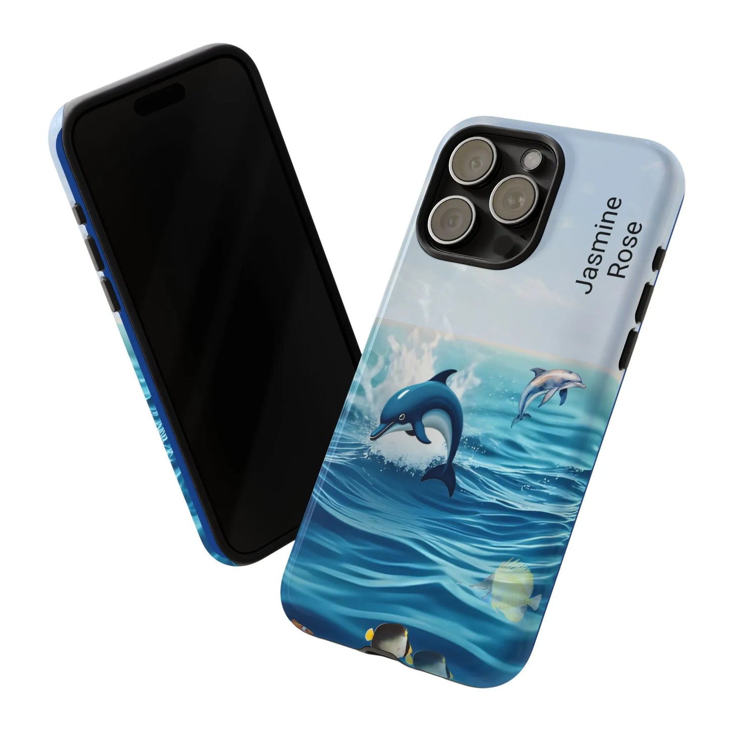 Personalized Phone Case with Dolphin Design, Ocean Vibes, Customizable Gift, Beach Lover Accessory, Ideal for Birthdays, Summer