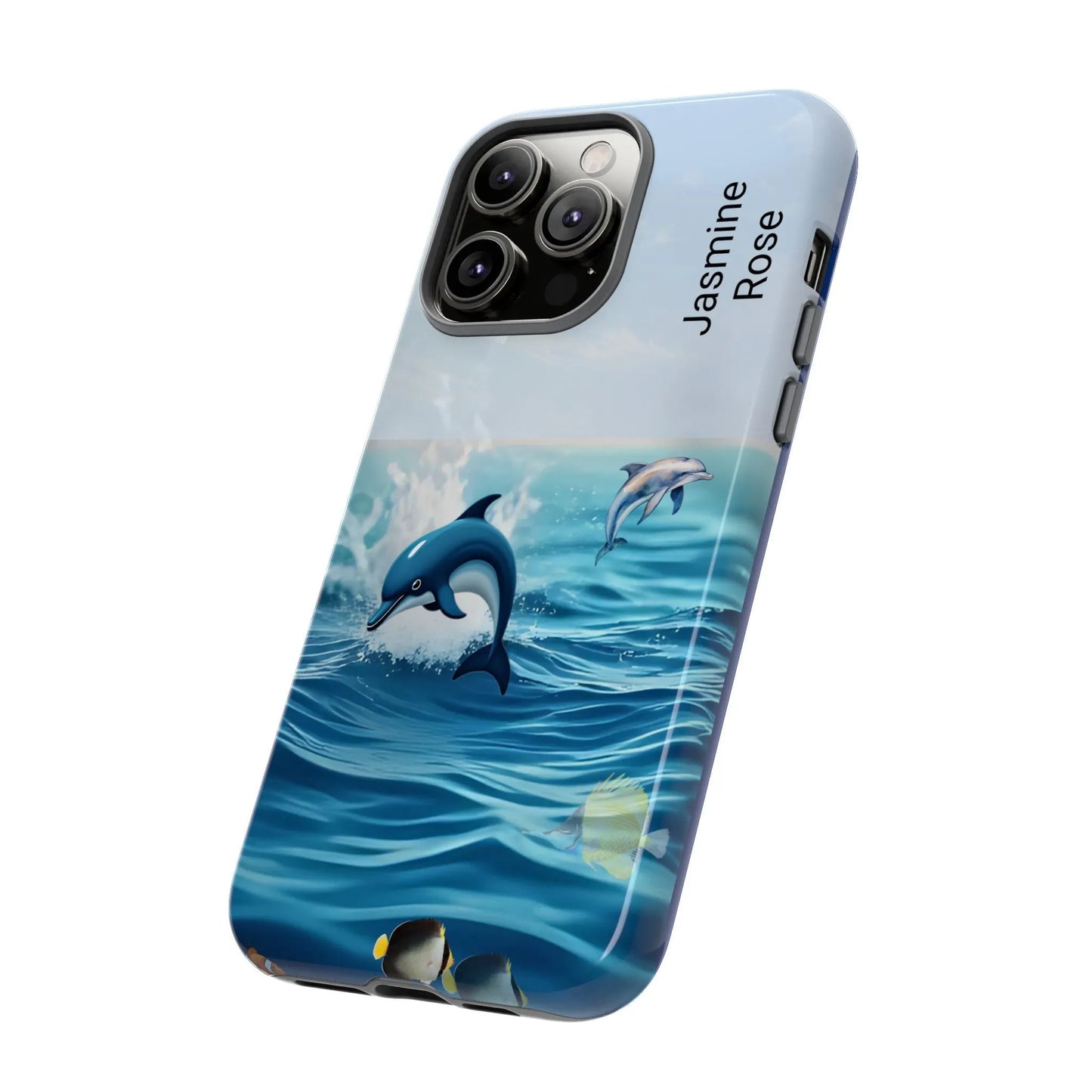 Personalized Phone Case with Dolphin Design, Ocean Vibes, Customizable Gift, Beach Lover Accessory, Ideal for Birthdays, Summer