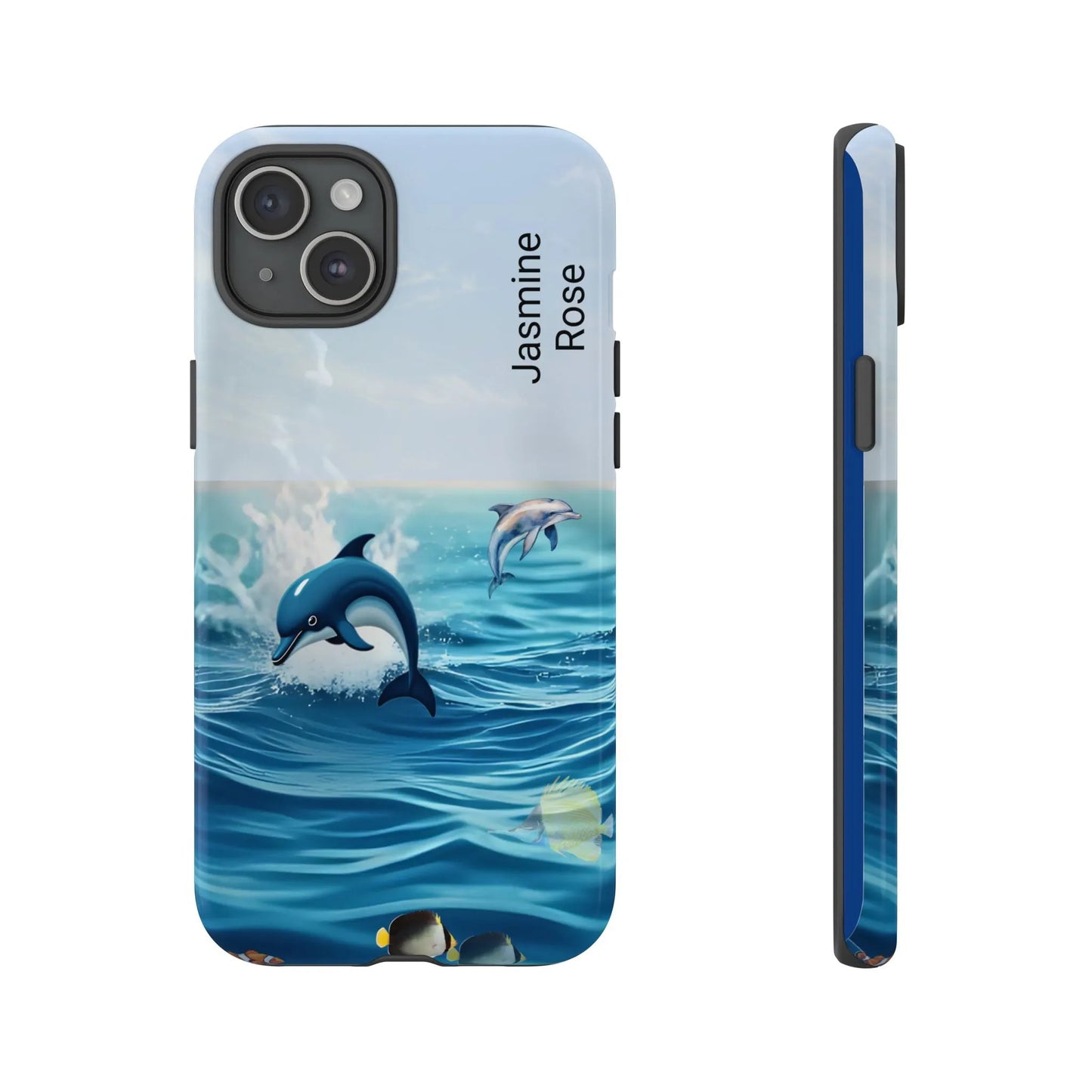 Personalized Phone Case with Dolphin Design, Ocean Vibes, Customizable Gift, Beach Lover Accessory, Ideal for Birthdays, Summer
