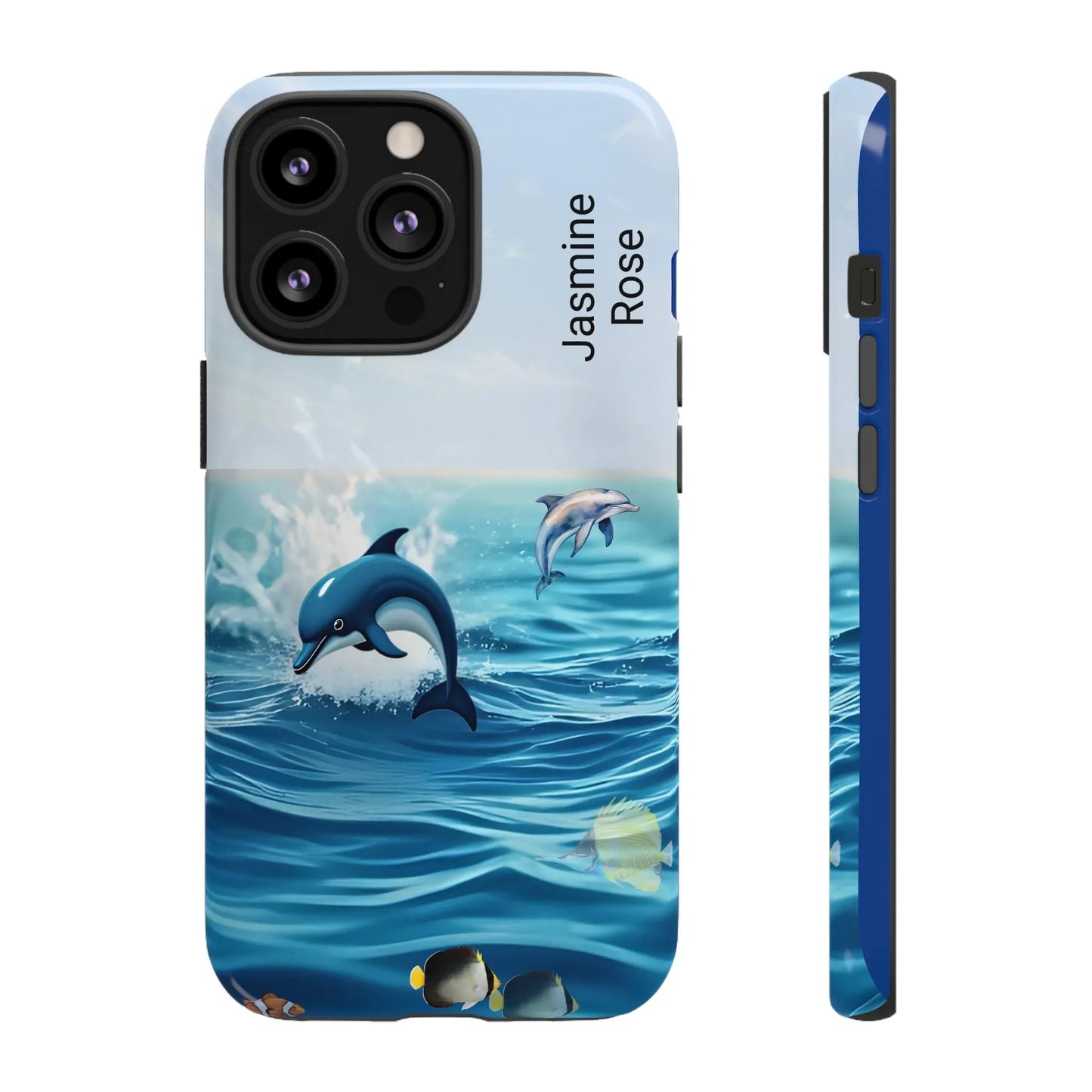 Personalized Phone Case with Dolphin Design, Ocean Vibes, Customizable Gift, Beach Lover Accessory, Ideal for Birthdays, Summer