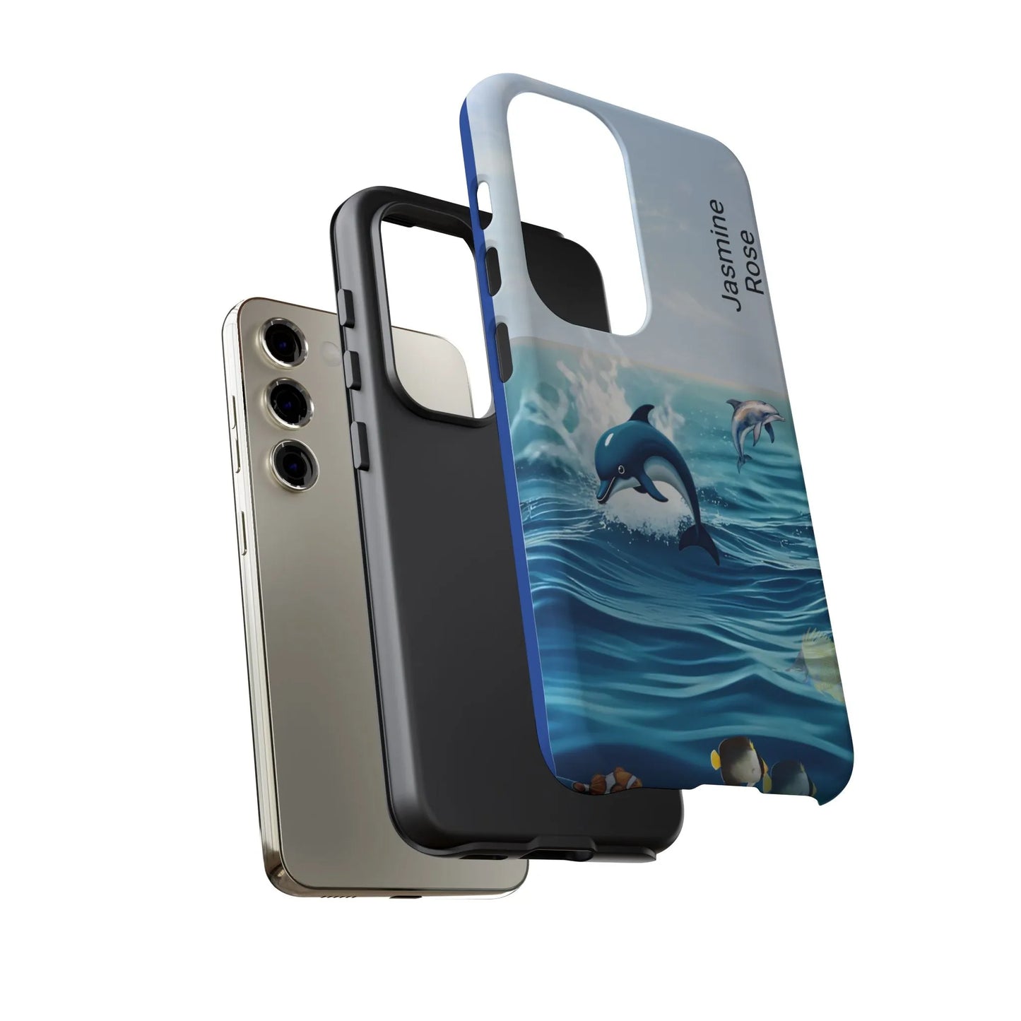 Personalized Phone Case with Dolphin Design, Ocean Vibes, Customizable Gift, Beach Lover Accessory, Ideal for Birthdays, Summer