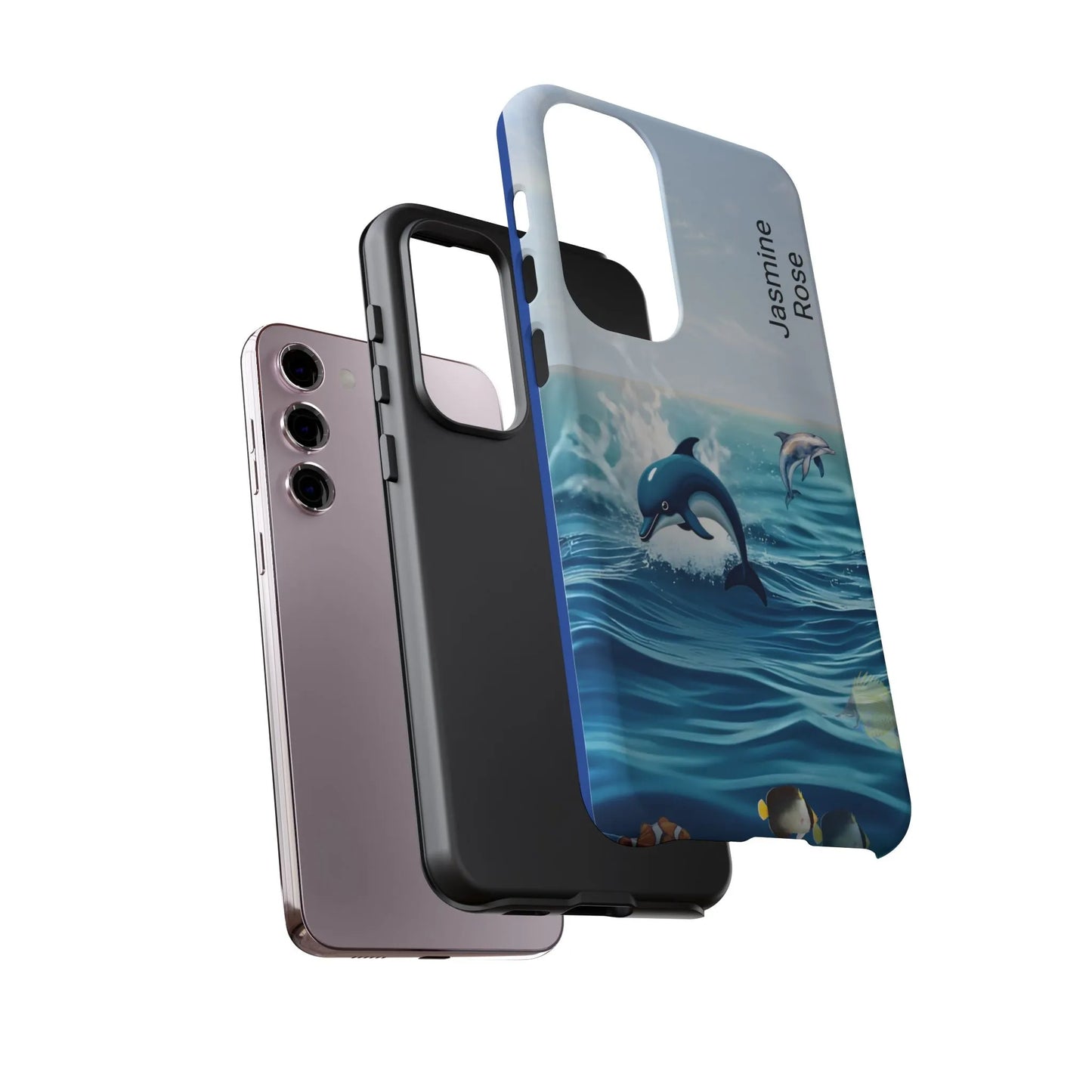 Personalized Phone Case with Dolphin Design, Ocean Vibes, Customizable Gift, Beach Lover Accessory, Ideal for Birthdays, Summer