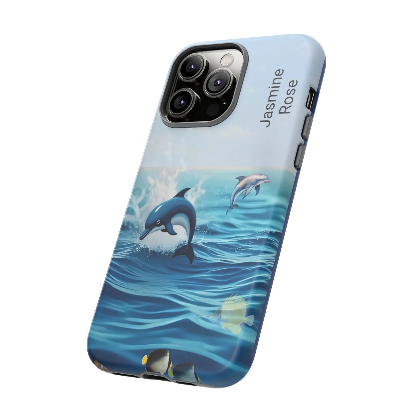 Personalized Phone Case with Dolphin Design, Ocean Vibes, Customizable Gift, Beach Lover Accessory, Ideal for Birthdays, Summer
