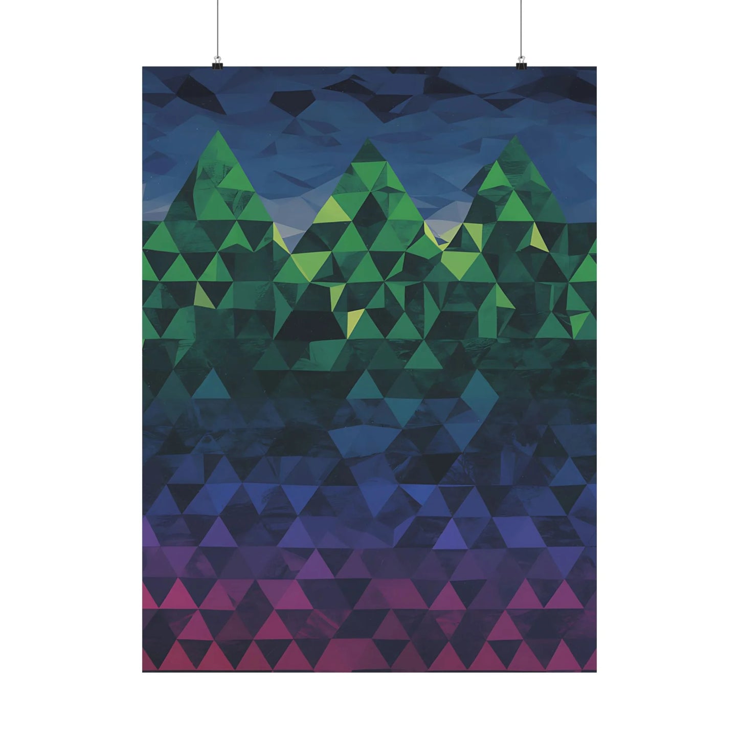Abstract Mountain Matte Vertical Poster 2025 - Iron Phoenix GHG