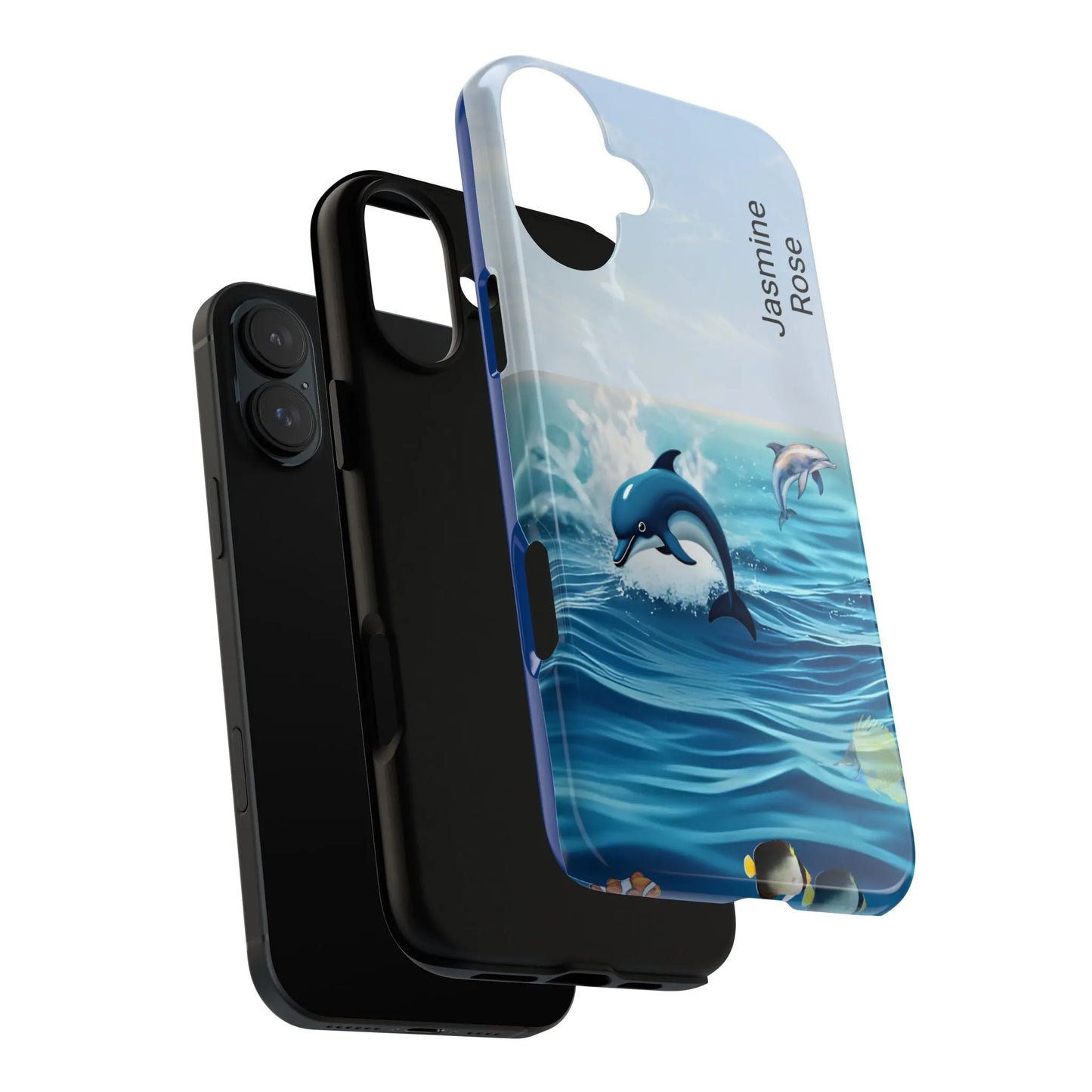 Personalized Phone Case with Dolphin Design, Ocean Vibes, Customizable Gift, Beach Lover Accessory, Ideal for Birthdays, Summer