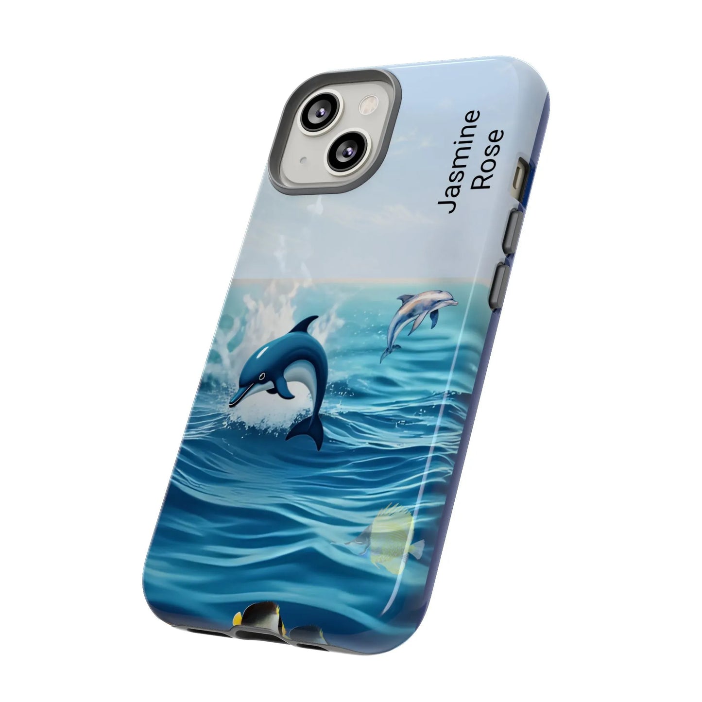 Personalized Phone Case with Dolphin Design, Ocean Vibes, Customizable Gift, Beach Lover Accessory, Ideal for Birthdays, Summer