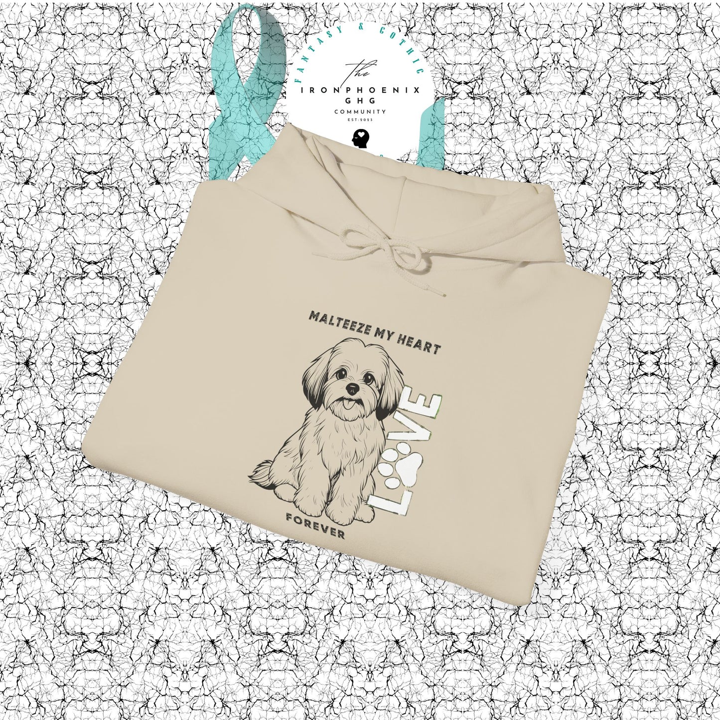 Maltese Heart Hoodie, Cozy Pet Lovers Sweatshirt, Dog Mom Gift, Animal Hoodie, Cute Maltese Sweatshirt, Forever Loved Apparel