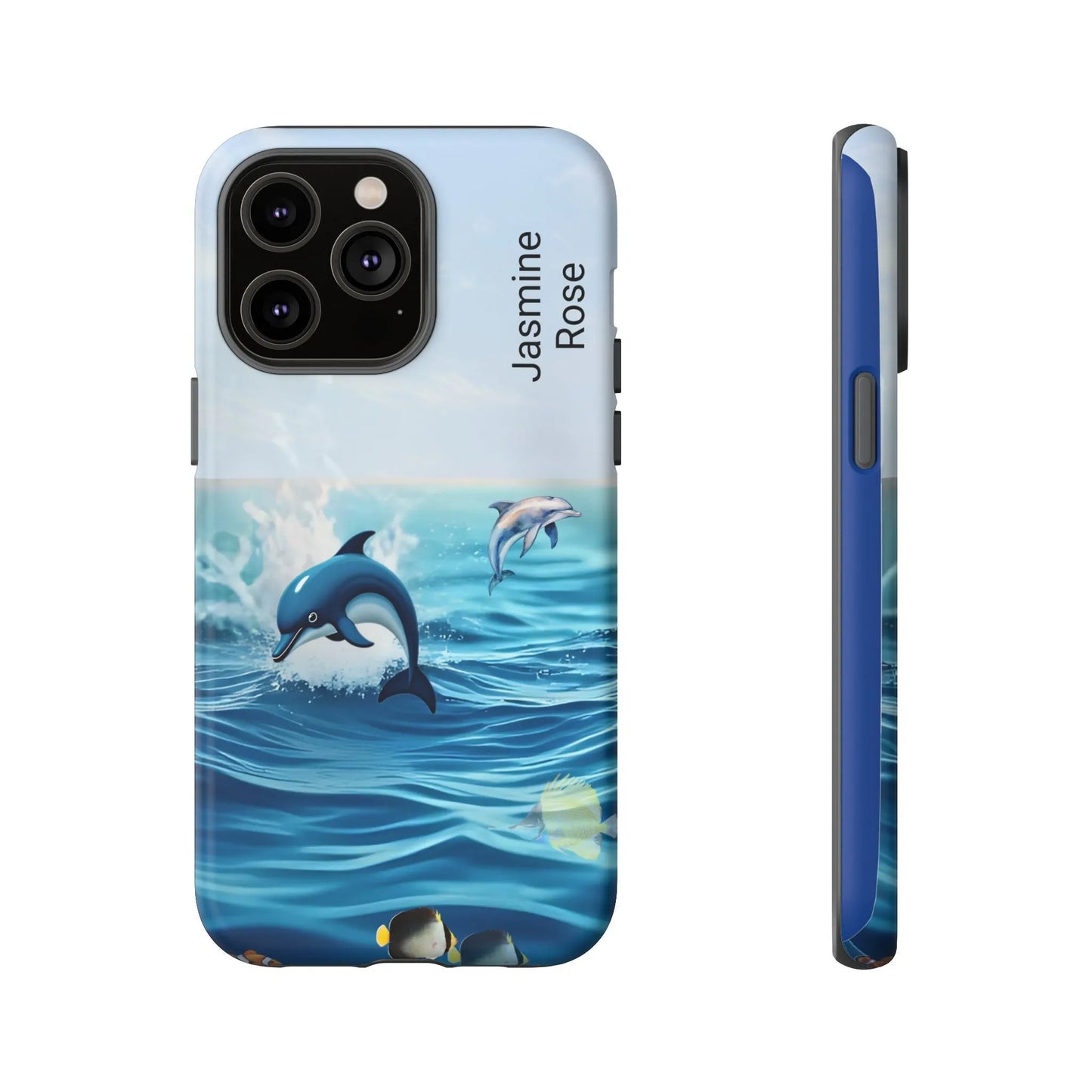 Personalized Phone Case with Dolphin Design, Ocean Vibes, Customizable Gift, Beach Lover Accessory, Ideal for Birthdays, Summer