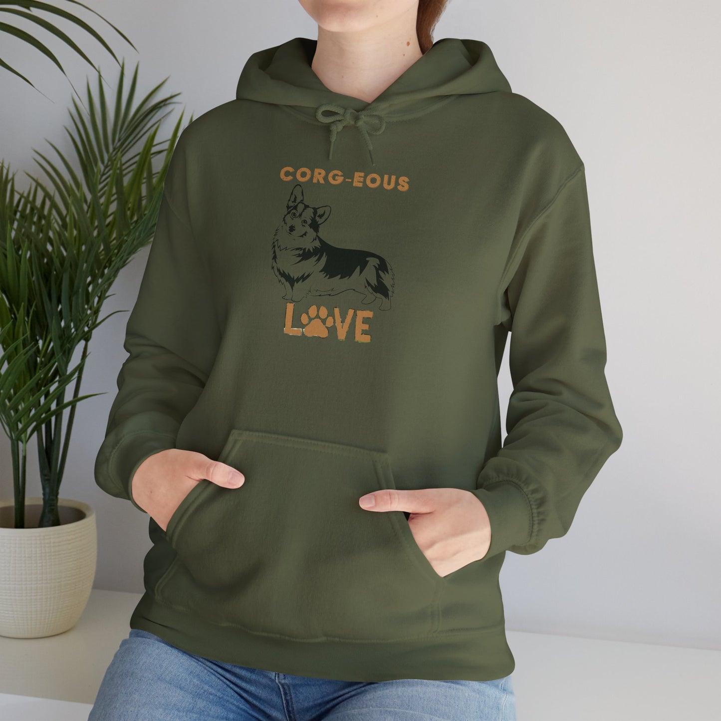 Corgi Love Hoodie, Cozy Sweatshirt, Dog Lover Gift, Pet Appreciation, Cute Animal Apparel, Perfect for Birthdays & Celebrations