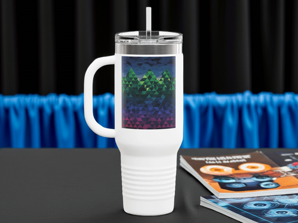 Geometric Mountain 40oz Insulated Travel Mug| Iron Phoenix GHG - Iron Phoenix GHG