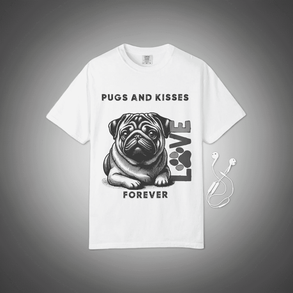 Cute Pug T-shirt - Cute Love Eco-Friendly Comfort Tee - Iron Phoenix GHG