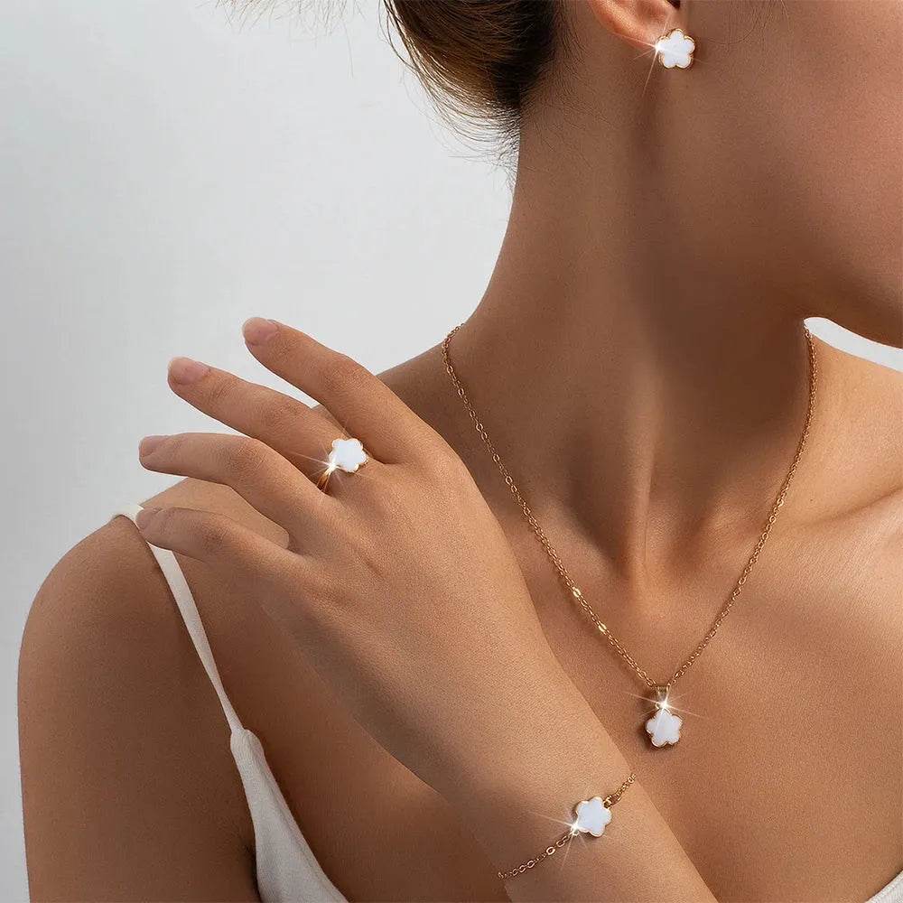 Five-Leaf Clover Jewelry Set (by FloraCharm) Eco 2025 - Iron Phoenix GHG