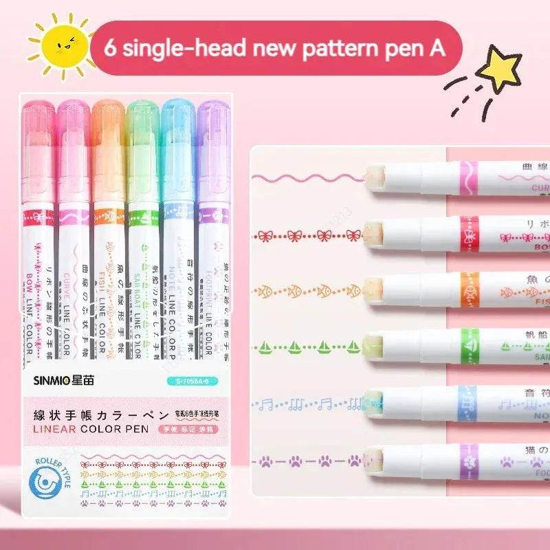 Flower Line Highlighter Set 6 Colors Iron Phoenix GHG 2025 - Iron Phoenix GHG