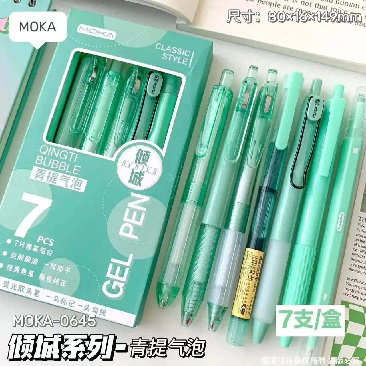 7pcs Gel Pen Set Boxed Press Iron Phoenix GHG 2025 - Iron Phoenix GHG