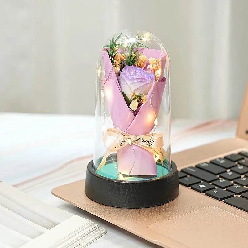 Everlasting Rose LED Plastic Dome Flowers Iron Phoenix GHG 2025 - Iron Phoenix GHG