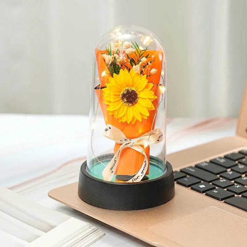 Everlasting Rose LED Plastic Dome Flowers Iron Phoenix GHG 2025 - Iron Phoenix GHG