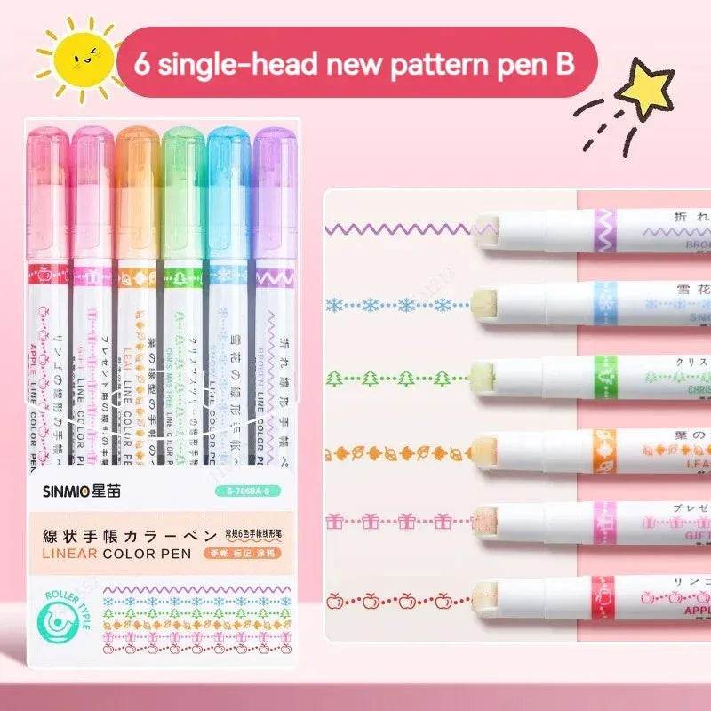 Flower Line Highlighter Set 6 Colors Iron Phoenix GHG 2025 - Iron Phoenix GHG
