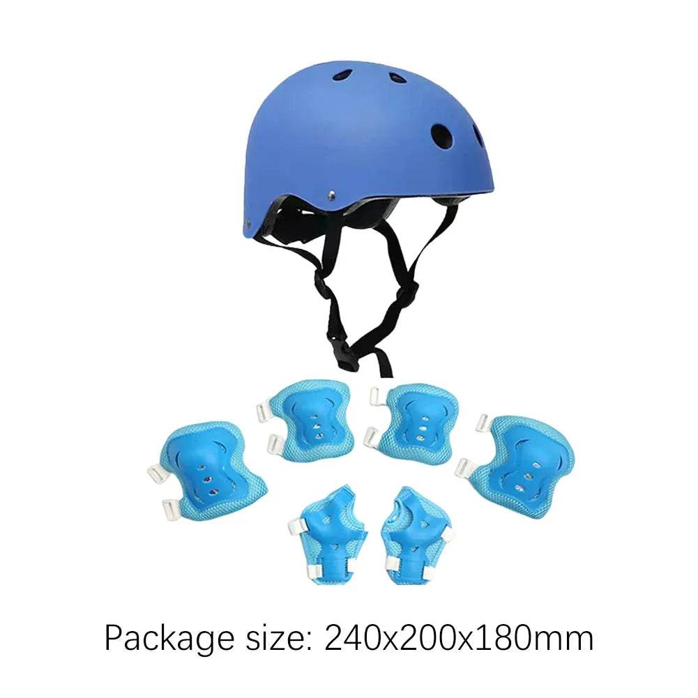 Kids Bike Helmet Knee Elbow Wrist Pads Helmet with Protective Gear Set for Bicycle Cycling Skateboard Scooter Skating Sports - Iron Phoenix GHG