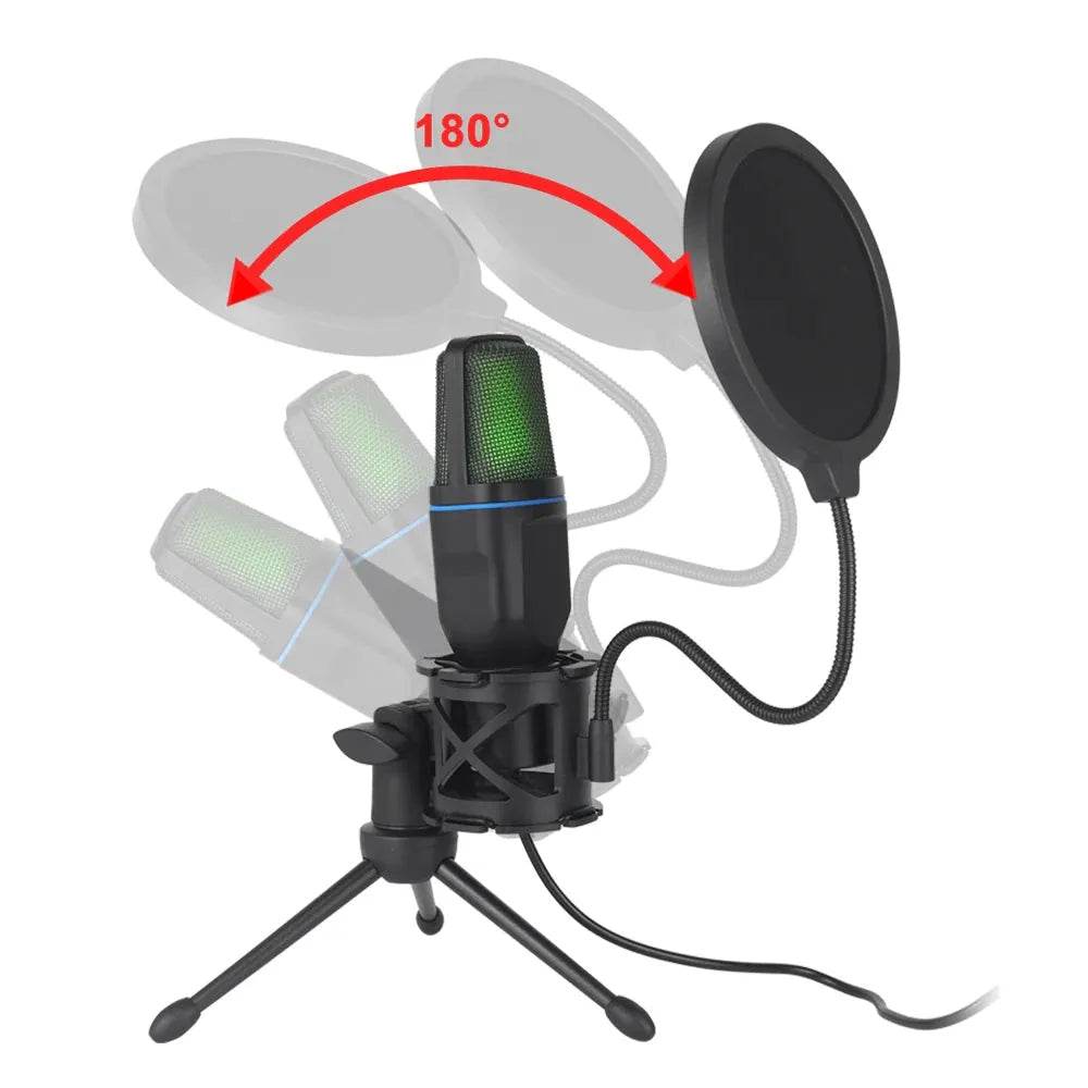 RGB Condenser Gaming Mic (by AOIEUUAI) Eco 2025 - Iron Phoenix GHG