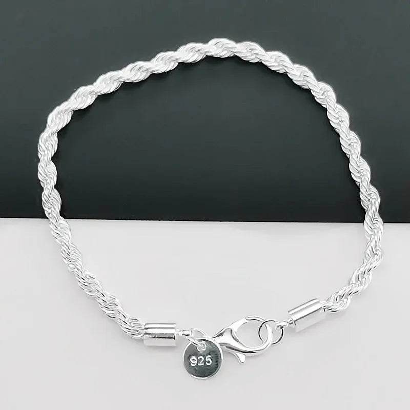 925 Sterling Silver Rope Bracelet 4mm (by SilverTwist) Eco 2025 - Iron Phoenix GHG