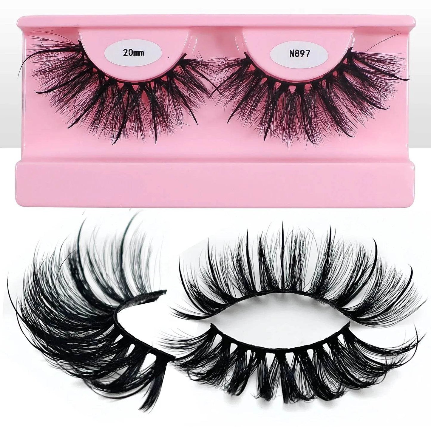 REDSIREN Faux Mink Lash Spikes Wispy Thick Natural Full Strip Lashes New Makeup Fluffy Mink Eyelashes - Iron Phoenix GHG