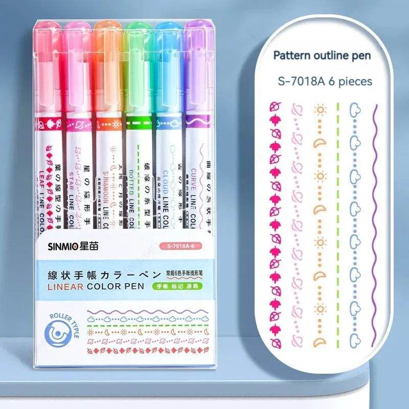 Flower Line Highlighter Set 6 Colors Iron Phoenix GHG 2025 - Iron Phoenix GHG