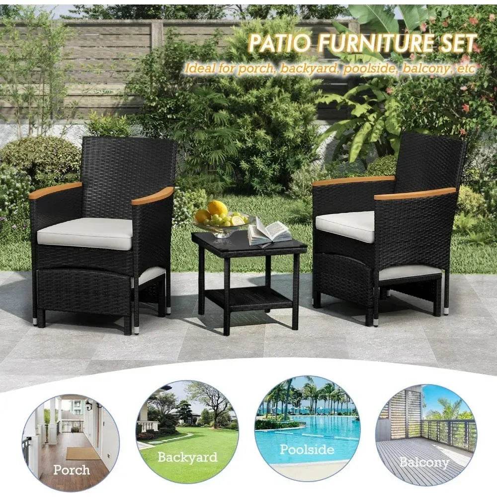 Patio Furniture Set 5PC Wicker - Iron Phoenix GHG