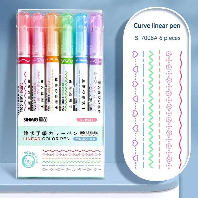 Flower Line Highlighter Set 6 Colors Iron Phoenix GHG 2025 - Iron Phoenix GHG