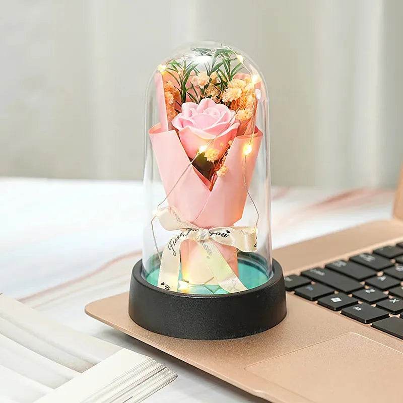 Everlasting Rose LED Plastic Dome Flowers Iron Phoenix GHG 2025 - Iron Phoenix GHG