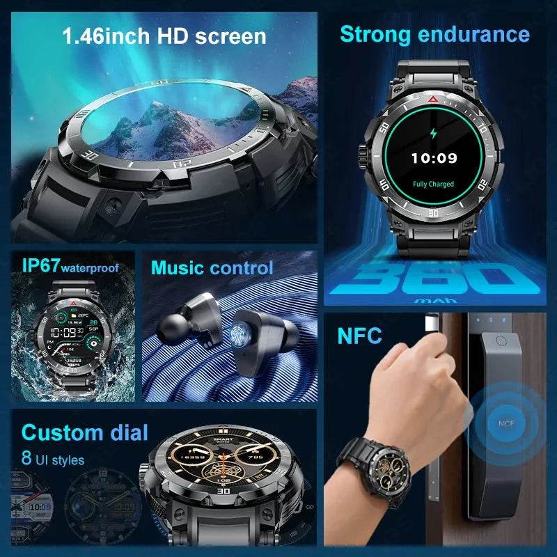 NFC Smart Watch with TWS Headset | 2-in-1 Design | Iron Phoenix GHG - Iron Phoenix GHG