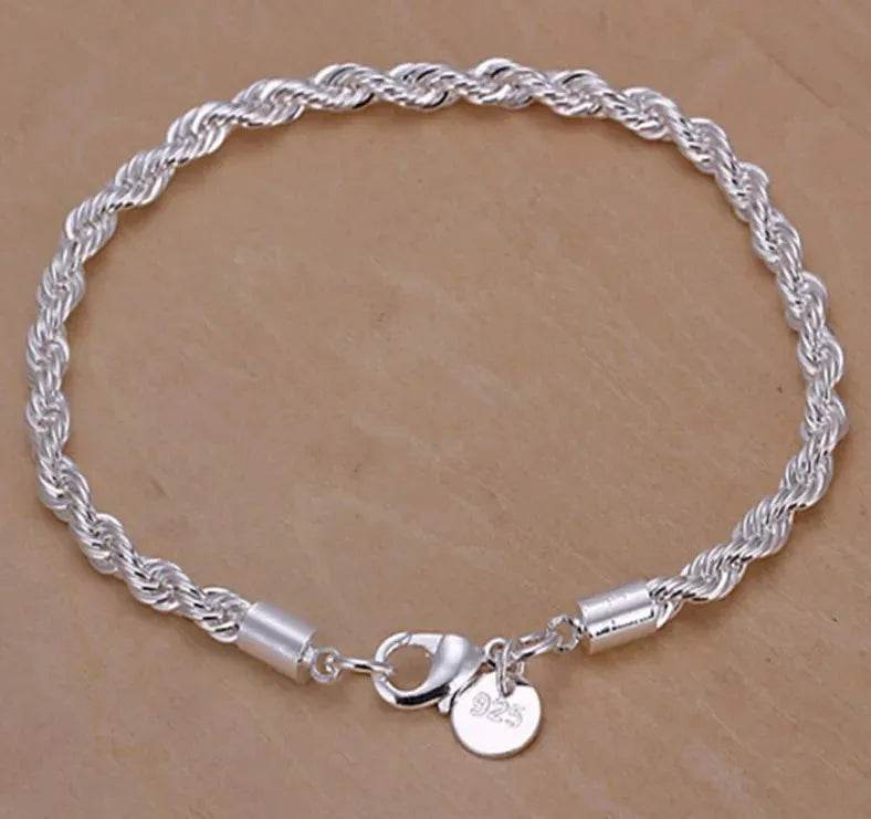 925 Sterling Silver Rope Bracelet 4mm (by SilverTwist) Eco 2025 - Iron Phoenix GHG