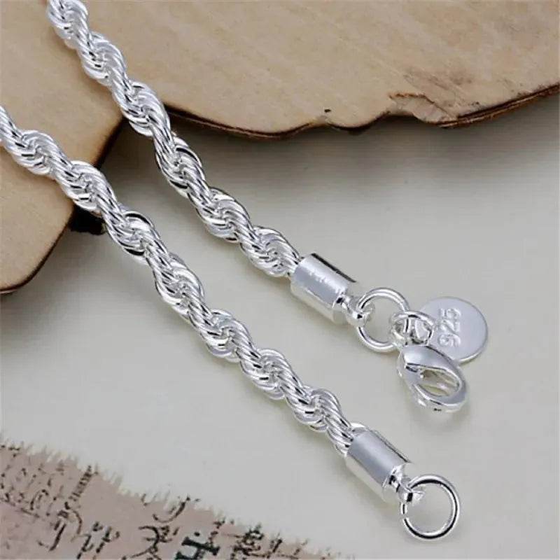 925 Sterling Silver Rope Bracelet 4mm (by SilverTwist) Eco 2025 - Iron Phoenix GHG