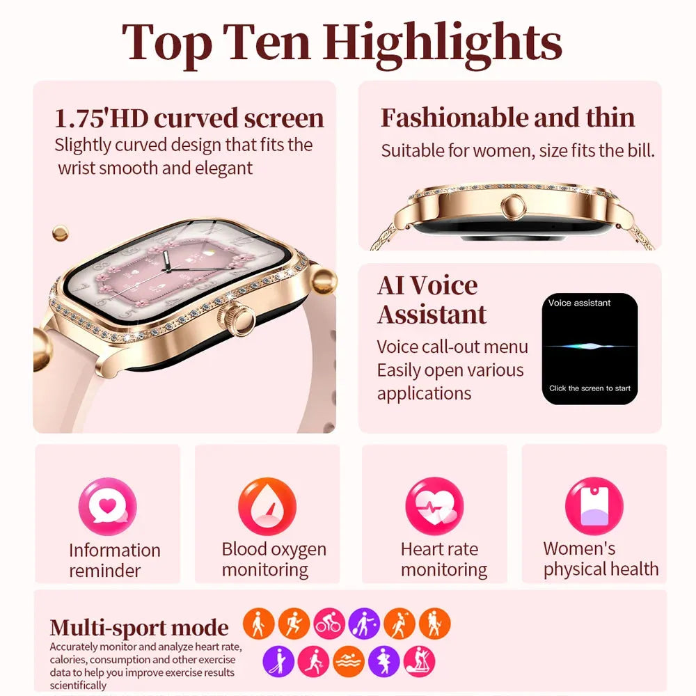 Smart Watch - Eco ChiBear 1.75" IP68 Fitness - Iron Phoenix GHG