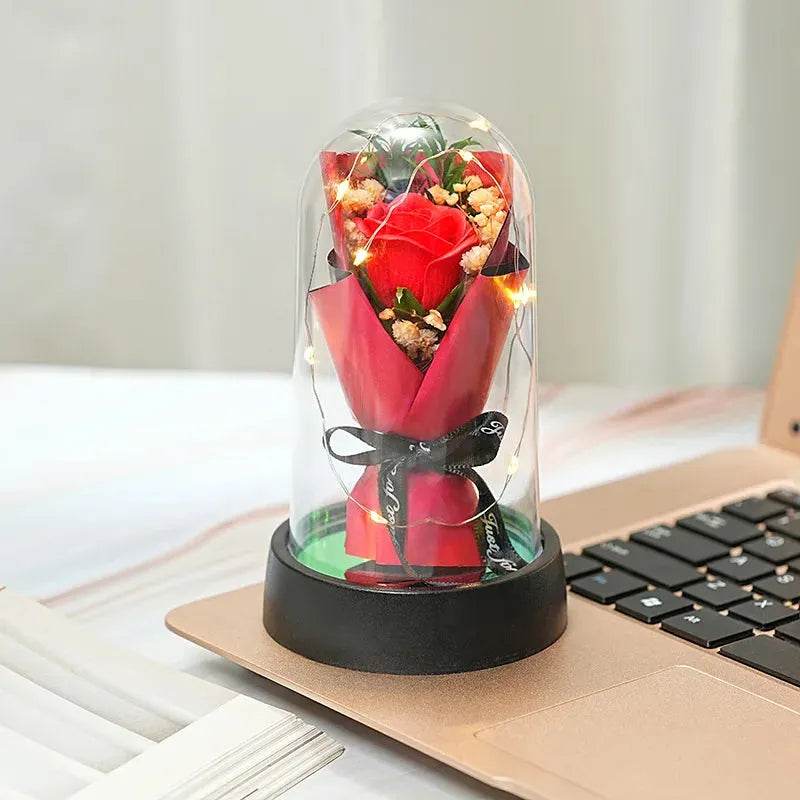 Everlasting Rose LED Plastic Dome Flowers Iron Phoenix GHG 2025 - Iron Phoenix GHG