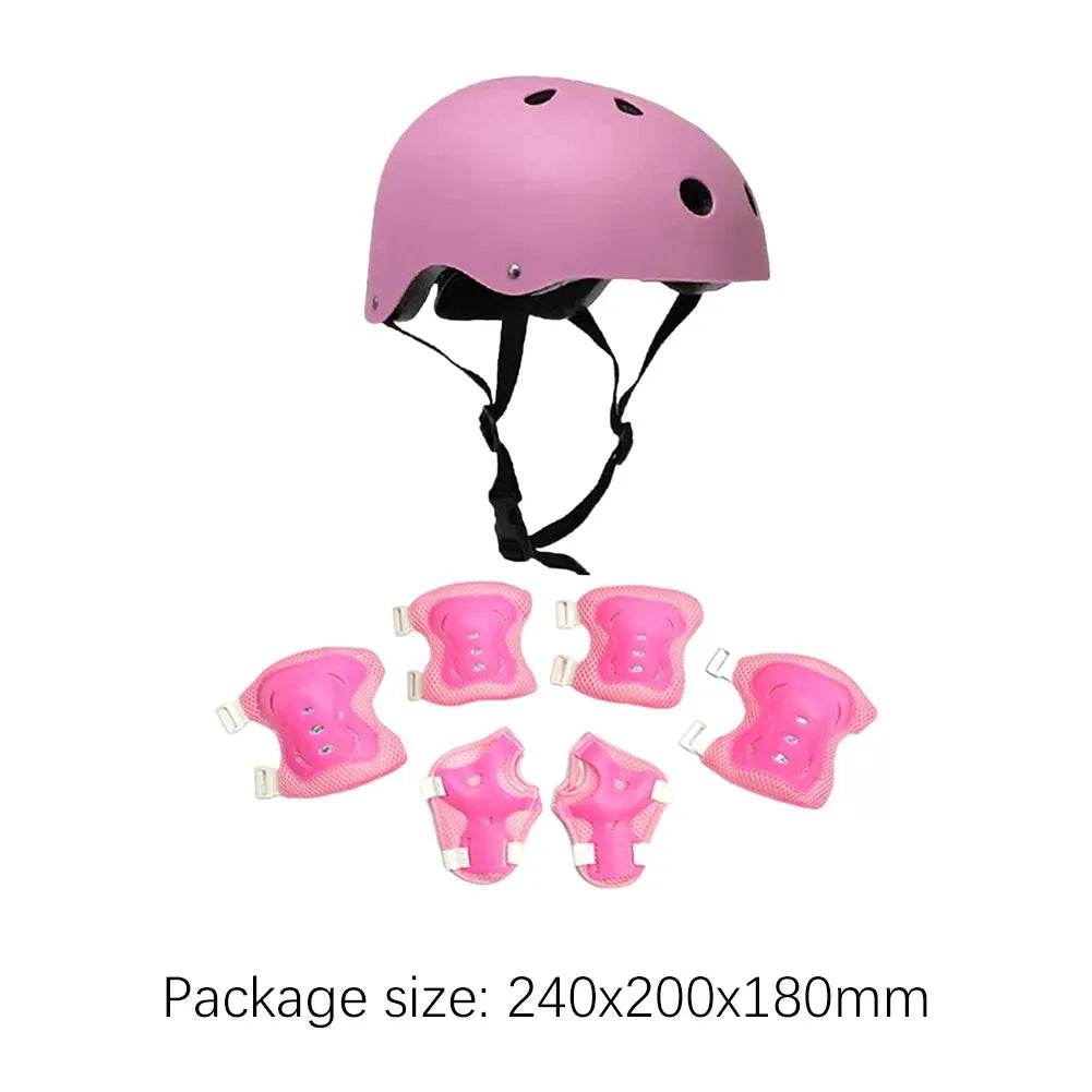 Kids Bike Helmet Knee Elbow Wrist Pads Helmet with Protective Gear Set for Bicycle Cycling Skateboard Scooter Skating Sports - Iron Phoenix GHG