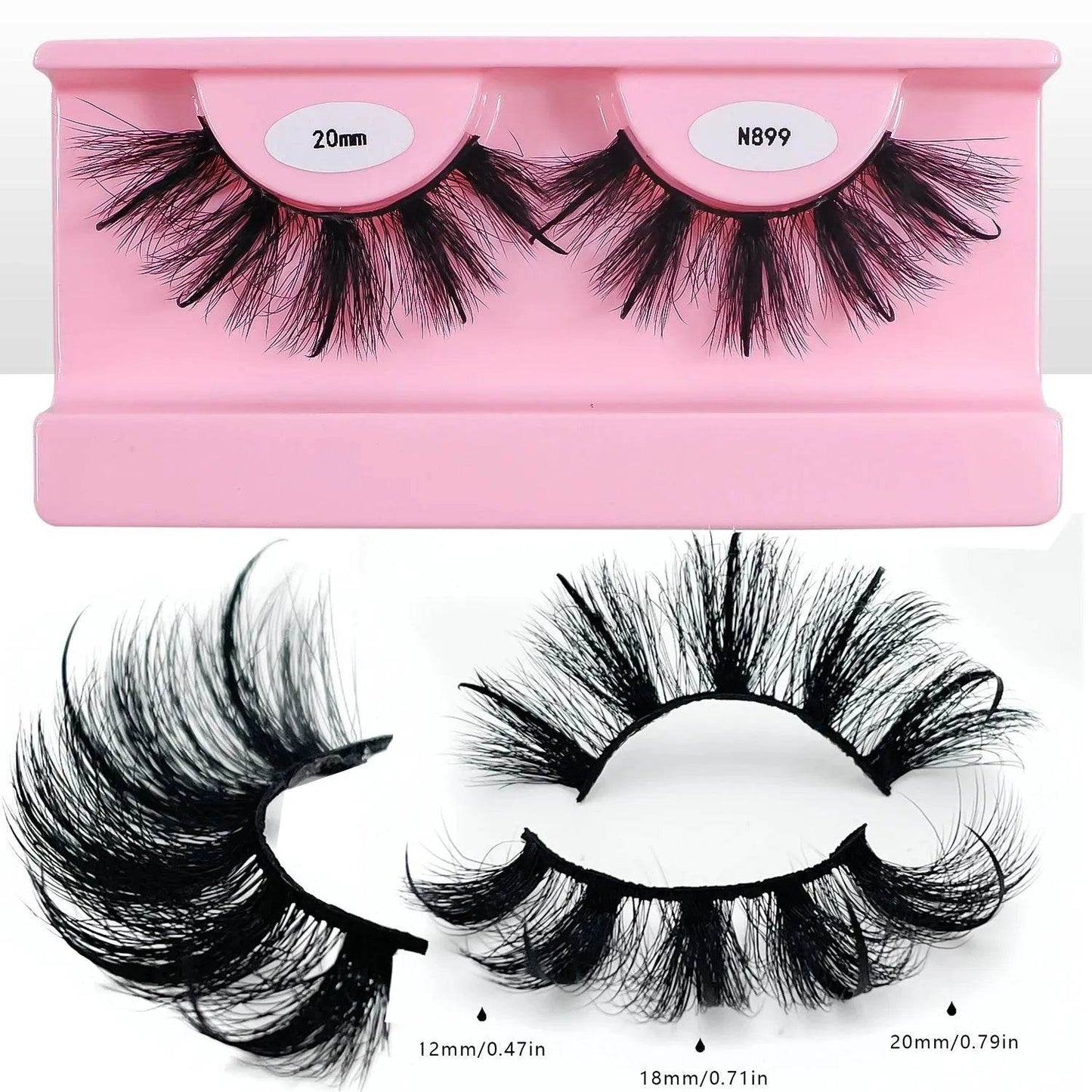 REDSIREN Faux Mink Lash Spikes Wispy Thick Natural Full Strip Lashes New Makeup Fluffy Mink Eyelashes - Iron Phoenix GHG
