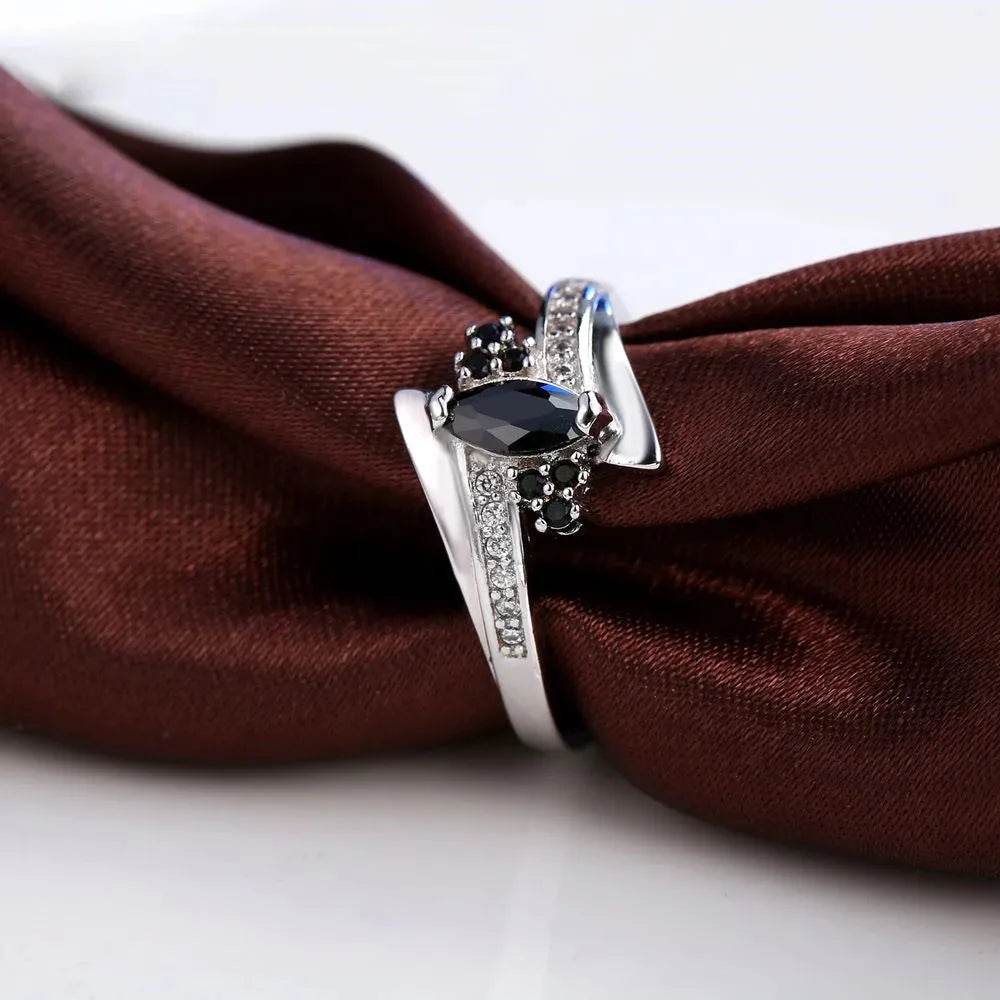 925 Sterling Silver Color Engagement Ring Fashion Jewelry Classic Style Austrian Crystal Prong Setting Women Girls Wholesale - Iron Phoenix GHG